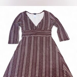 Patagonia Brown and Cream Long Sleeve Dress